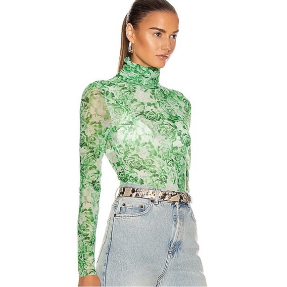 NWOT Ganni Mesh Turtleneck - Picture 2 of 9